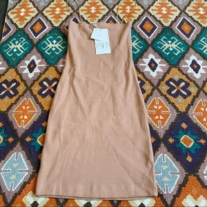 Zara BodyCon Mini Dress Pink/Nude Color Size SM BRAND NEW WITH TAGS